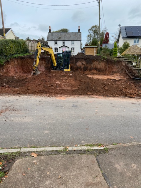 garden before being landscaped for car parking